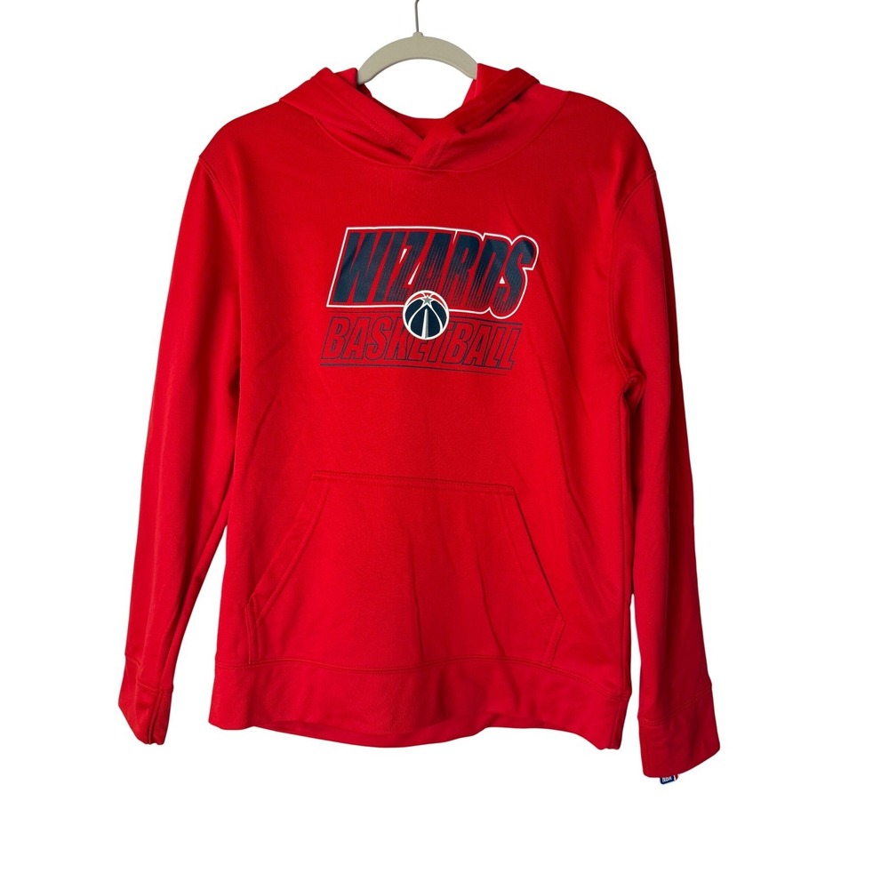 NBA Washington Wizards Basketball Graphic Hoodie Kids Youth Size L 14/16 Red New